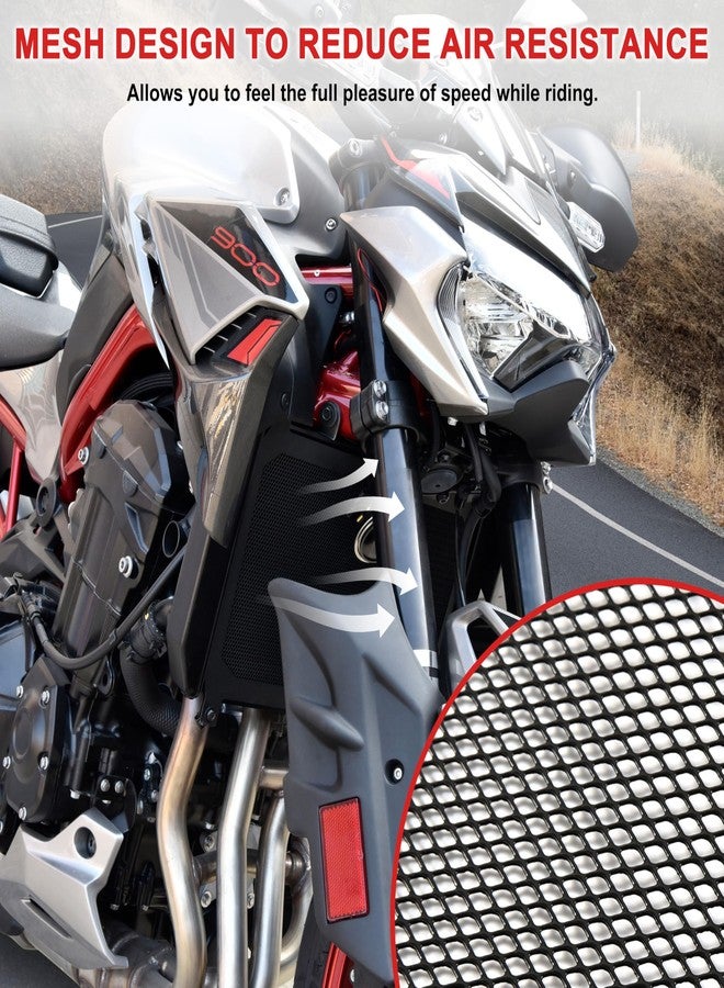 VEISUTOR غطاء حماية شبكة المبرد من VEISUTOR لدراجة كاواساكي Z900، غطاء حماية المبرد، غطاء حماية خزان الوقود، شبكة حماية لدراجة كاواساكي Z900 موديلات 2017-2023 - Image 4