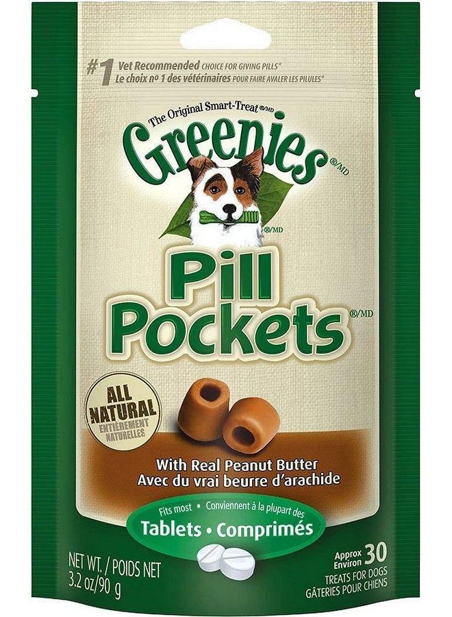 Greenies Peanut Butter Dog Pill Pockets for Tablets 1.2Lbs (6 X 3.2Oz), Black - Image 1