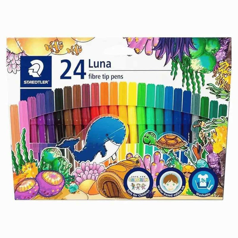 Staedtler Luna Fibre Tip Coloring Sketch Pen In Assorted Color- 24pcs