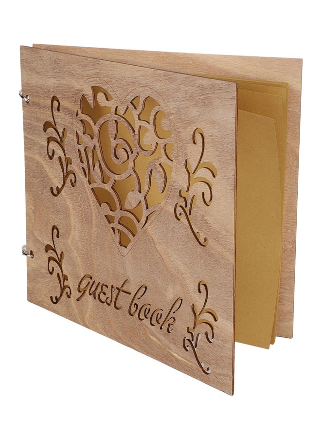Wooden Wedding Guest Book Album Message Notebook for Wedding Engagement DecorationType 3 - Image 4