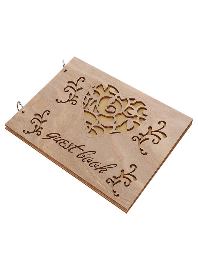 Wooden Wedding Guest Book Album Message Notebook for Wedding Engagement DecorationType 3 - Image 2