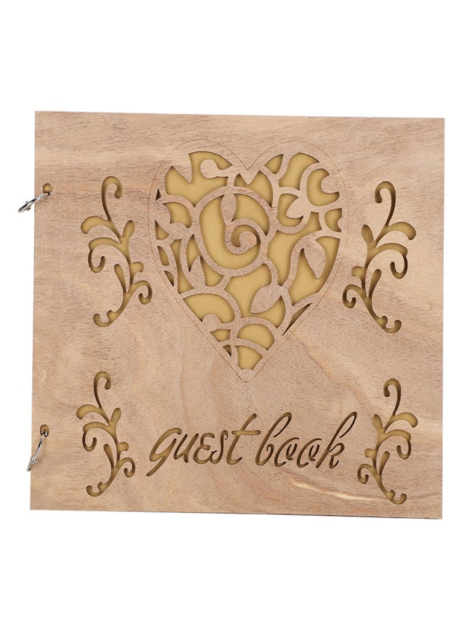 Wooden Wedding Guest Book Album Message Notebook for Wedding Engagement DecorationType 3 - Image 1