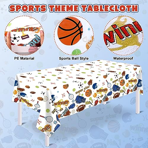 Winrayk 130Pcs Sports Birthday Party Decorations Supplies Sports Balloon Arch Backdrop Tablecloth Football Soccer Baseball Glove Basketball Volleyball Balloon Kid Sport Themed Birthday Party Supplies - Image 4