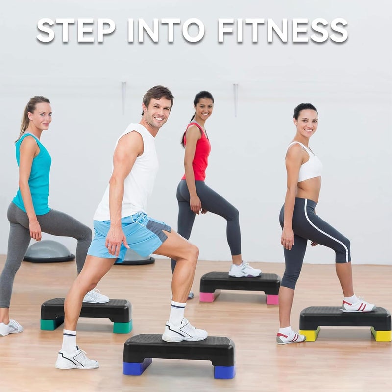 Fitvids 18" Workout Aerobic Stepper Step Platform with 2 Risers, Multiple Colors - Image 2