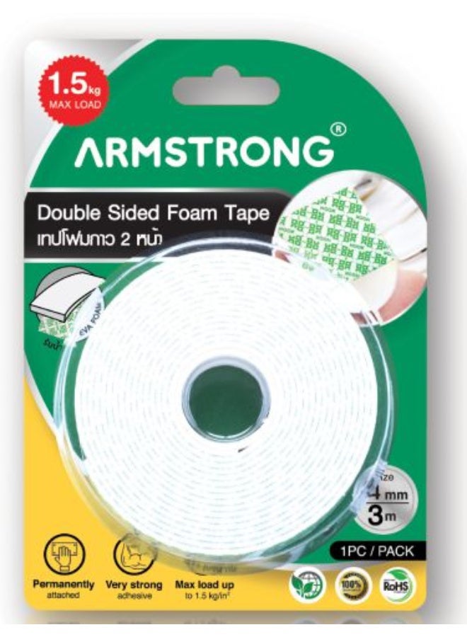 آرمسترونغ شريط لاصق فوم  وجهبن تعليقة  21مم×3 متر – مخصص للأوزان الثقيلة - Image 1
