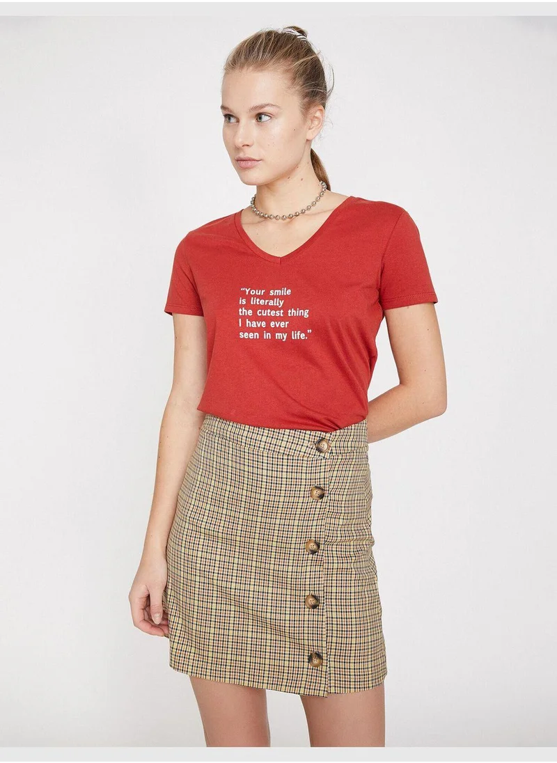 كوتون Letter Printed T-Shirt