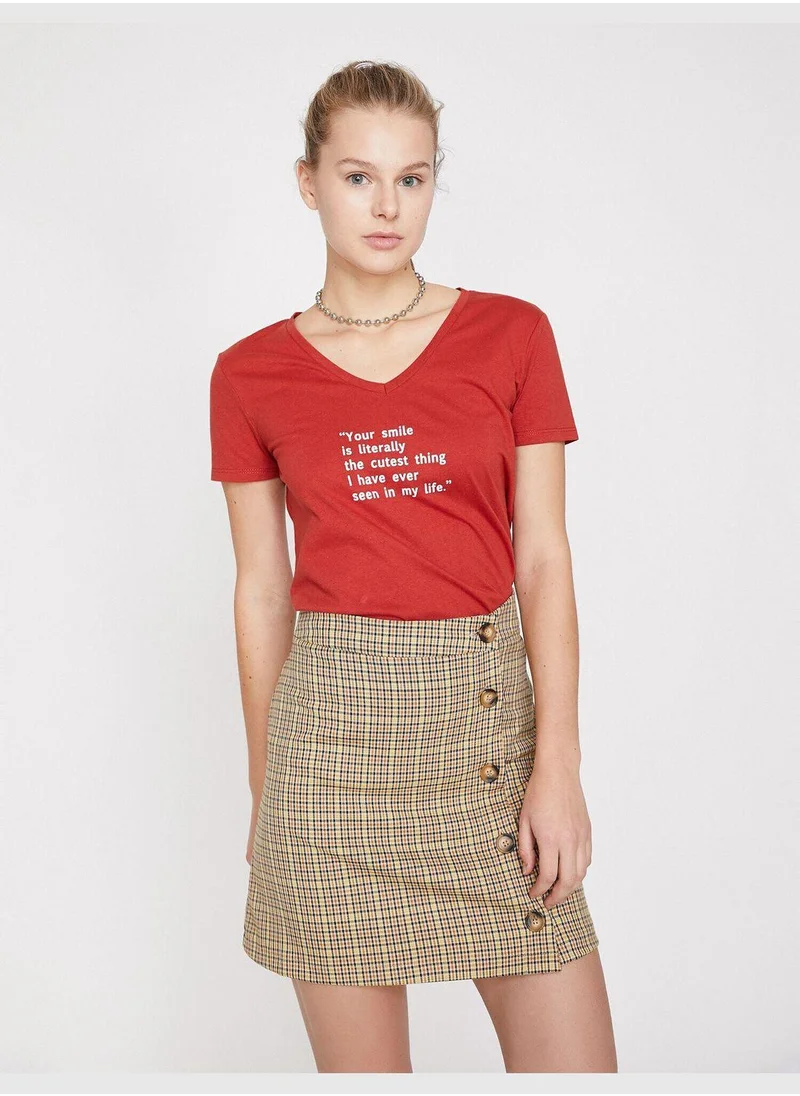 كوتون Letter Printed T-Shirt