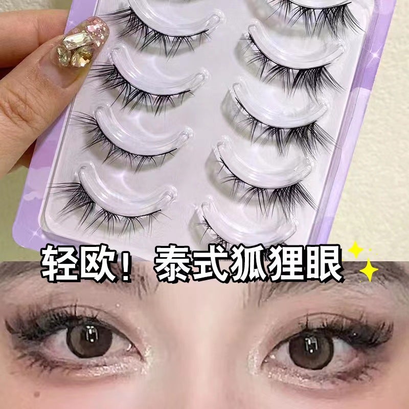 Moe Lashes Shang Pin Thai Fox False Eyelashes Oblique Flying Light Mixed Blood Imp Whole Thick Natural Cartoon Eyelashes - Image 3