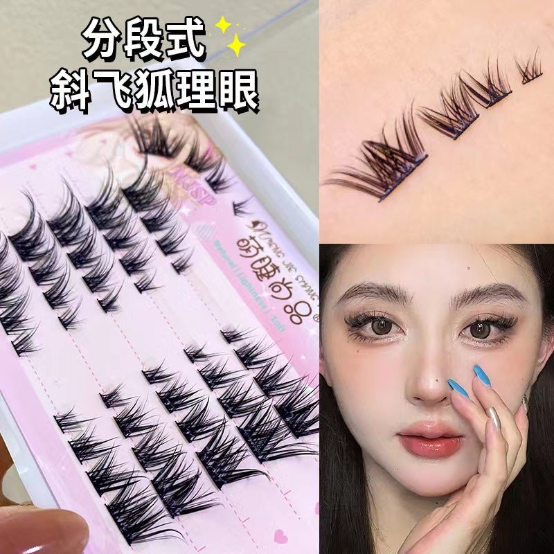 Moe Lashes Shang Pin Thai Fox False Eyelashes Oblique Flying Light Mixed Blood Imp Whole Thick Natural Cartoon Eyelashes - Image 1