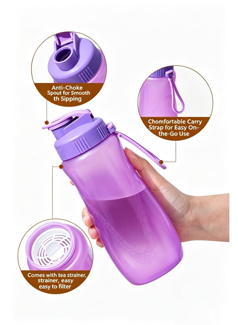 All-in-One Lunch Box & Water Bottle Set, Food-Grade Stainless Steel Bento Box with Compartments, Leak-Proof Water Bottle & Built-in Utensils, BPA-Free, Purple - Image 4