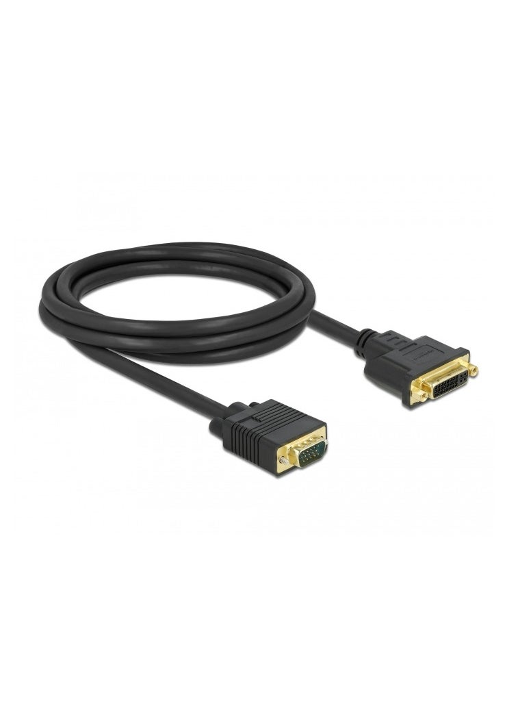Terabyte DVI To VGA Cable DVI-I 24+5 Pin Male To VGA Male Converter Black  - Image 2