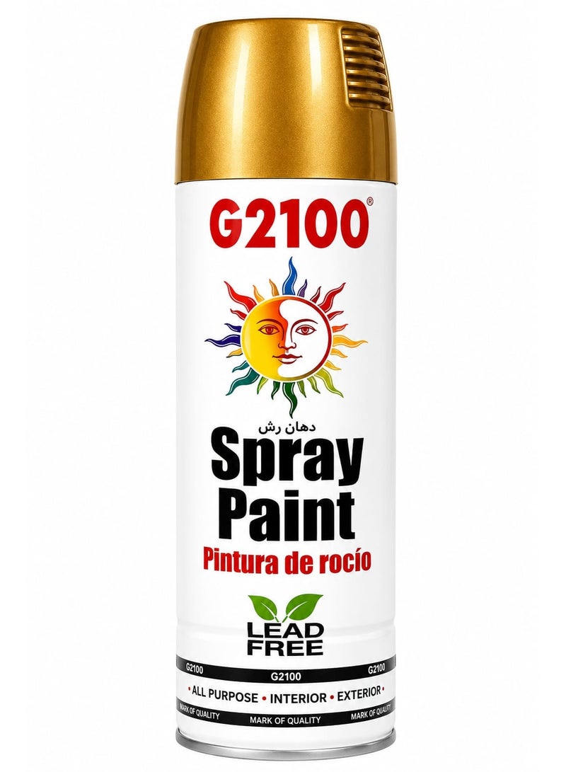 G2100 Gold Spray Paint 400ml – Premium Fast-Drying Aerosol Coating with Brilliant Gold Finish for Metal, Wood, Plastic & Decorative Projects - Image 1