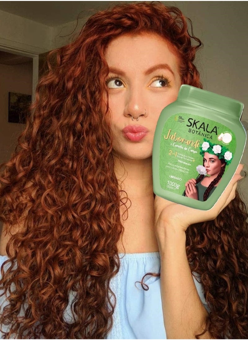 SKALA Skala Botanica 2 in 1 Hair Treatment Cream With Jaborandi and Camellia Do Campo Extracts 100% Vegetarian to Moisturize and Strengthen Hair, Prevent Loss, and Nourish Hair Follicles 1000g (Brazilian)  - Image 2