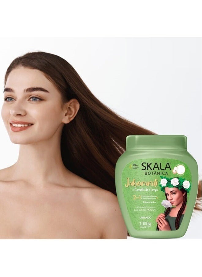 SKALA Skala Botanica 2 in 1 Hair Treatment Cream With Jaborandi and Camellia Do Campo Extracts 100% Vegetarian to Moisturize and Strengthen Hair, Prevent Loss, and Nourish Hair Follicles 1000g (Brazilian)  - Image 3
