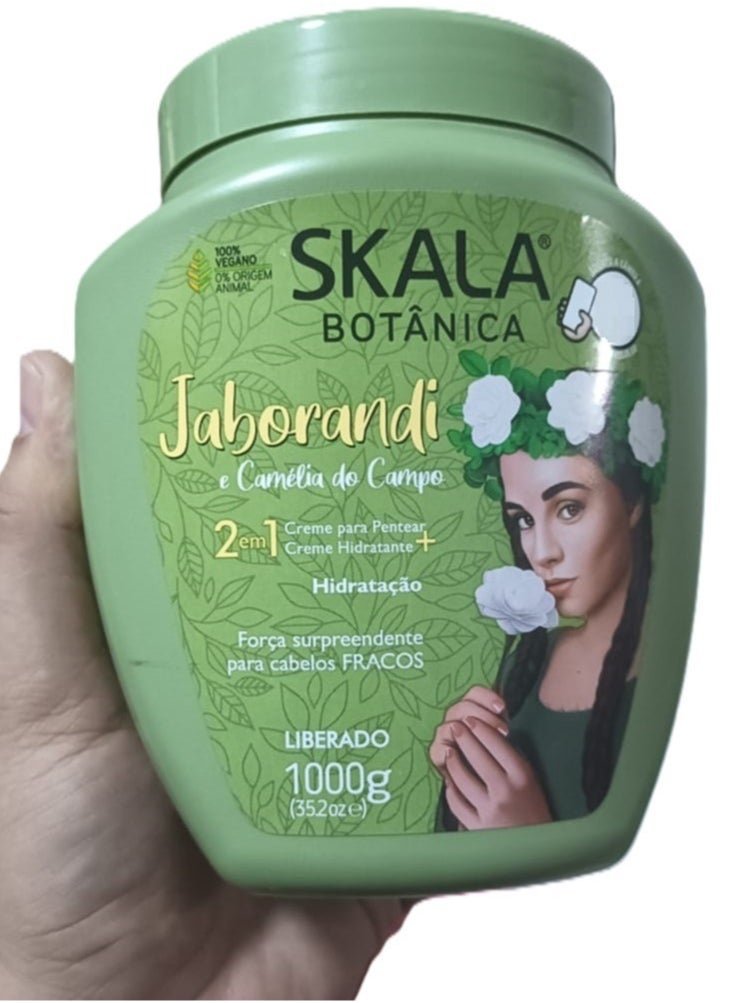 SKALA Skala Botanica 2 in 1 Hair Treatment Cream With Jaborandi and Camellia Do Campo Extracts 100% Vegetarian to Moisturize and Strengthen Hair, Prevent Loss, and Nourish Hair Follicles 1000g (Brazilian)  - Image 5