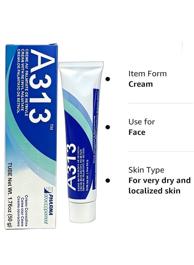 A313 Retinyl Palmitate Corrective Face Cream, Anti Aging Wrinkle Reducing Skin Repair Moisturizing Facial Treatment Cream Improve Rough Dull Uneven Skin Tone Firming Daily Skin Care Cream 50g - Image 3