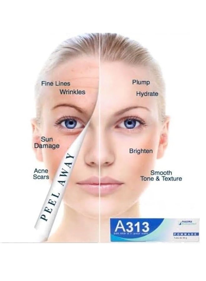 A313 Retinyl Palmitate Corrective Face Cream, Anti Aging Wrinkle Reducing Skin Repair Moisturizing Facial Treatment Cream Improve Rough Dull Uneven Skin Tone Firming Daily Skin Care Cream 50g - Image 4