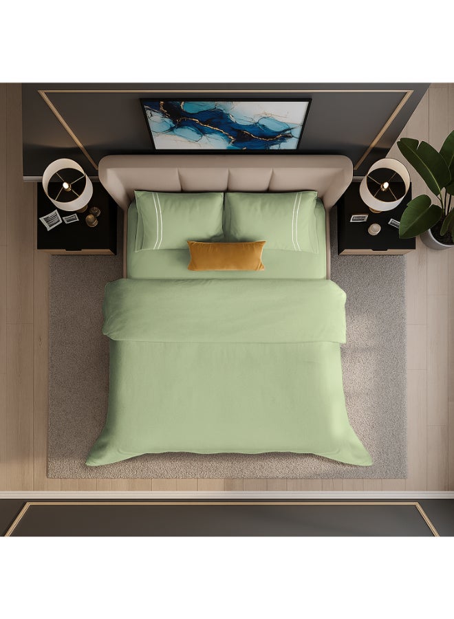 MULBERRY LIVING غطاء لحاف قطن % مقاس كينج - أخضر شاي - Image 5