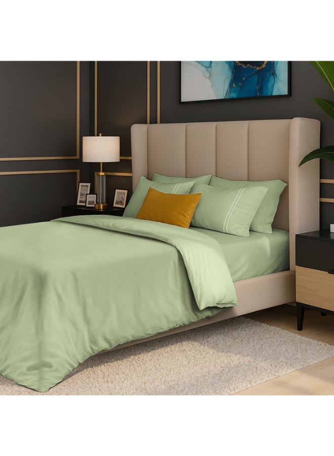 MULBERRY LIVING غطاء لحاف قطن % مقاس كينج - أخضر شاي - Image 2