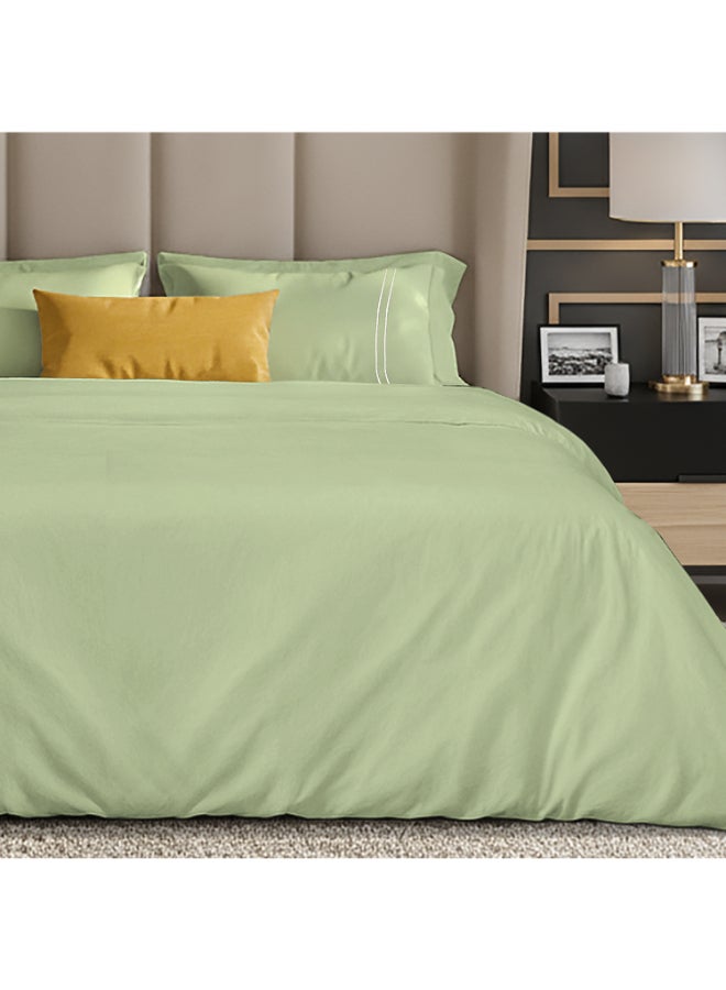 MULBERRY LIVING غطاء لحاف قطن % مقاس كينج - أخضر شاي - Image 3