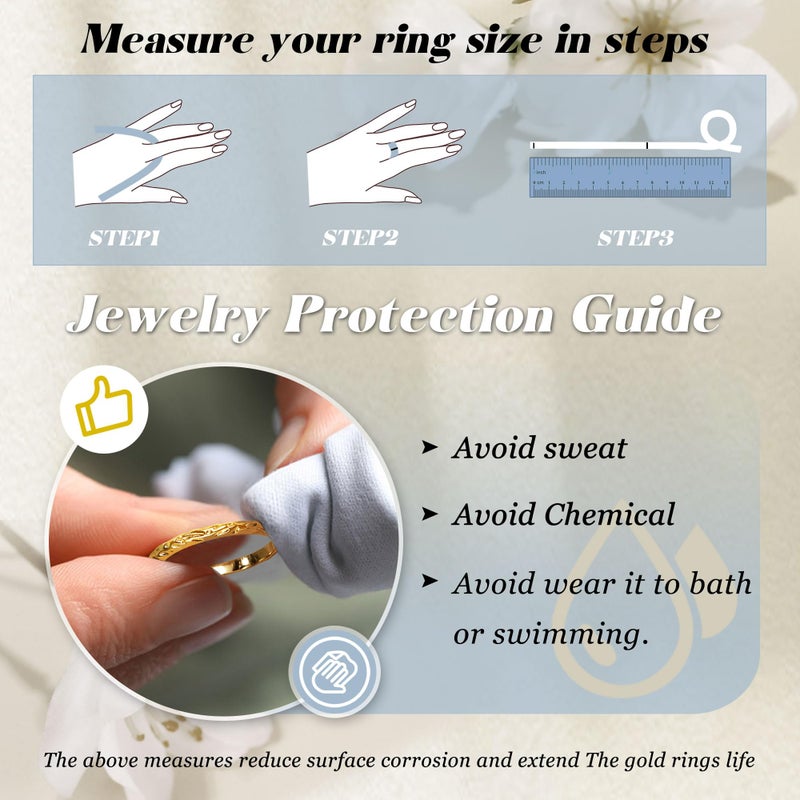 Fansilver Stackable Chunky Gold Rings for Women Non Tarnish Dainty 14K Gold Plated Stacking Thumb Rings Set Trendy Gold Wedding Band Ring 10 - Image 4