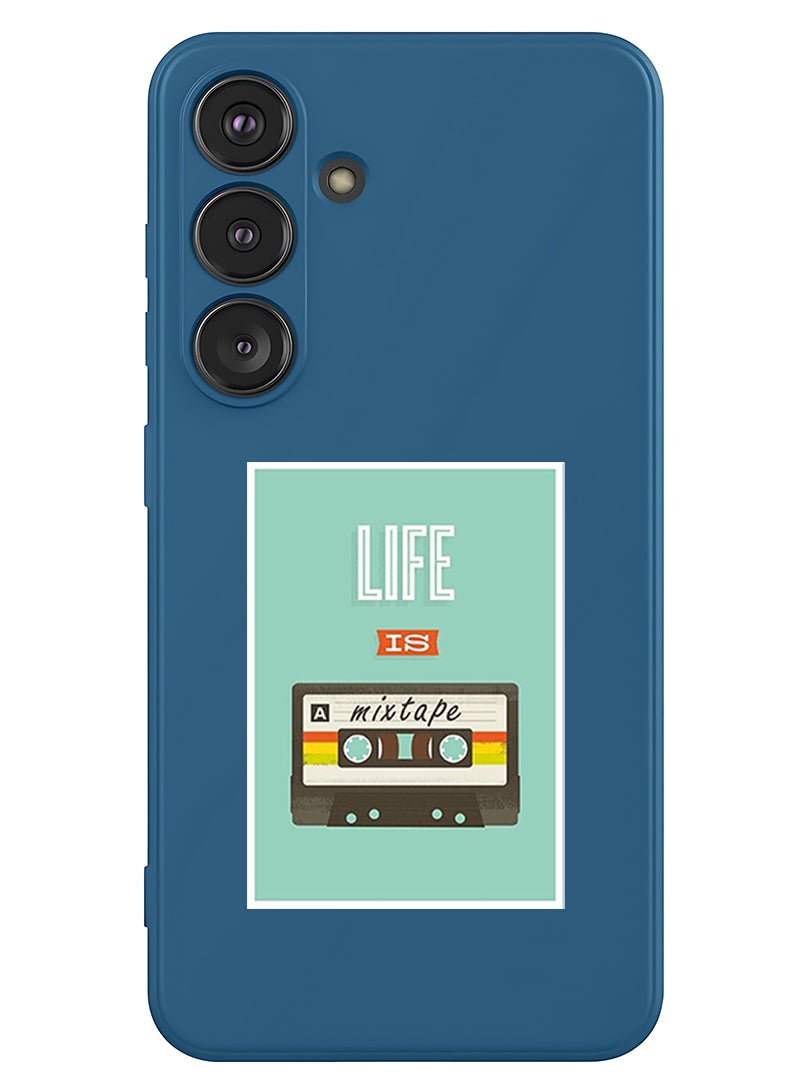 Theodor Protective Slim Fit Case Liquid Silicone Cover with Full Body Protection Anti-Scratch Shockproof Case For Samsung Galaxy S25 Plus (Blue) - Life is a Mixtape - Image 1