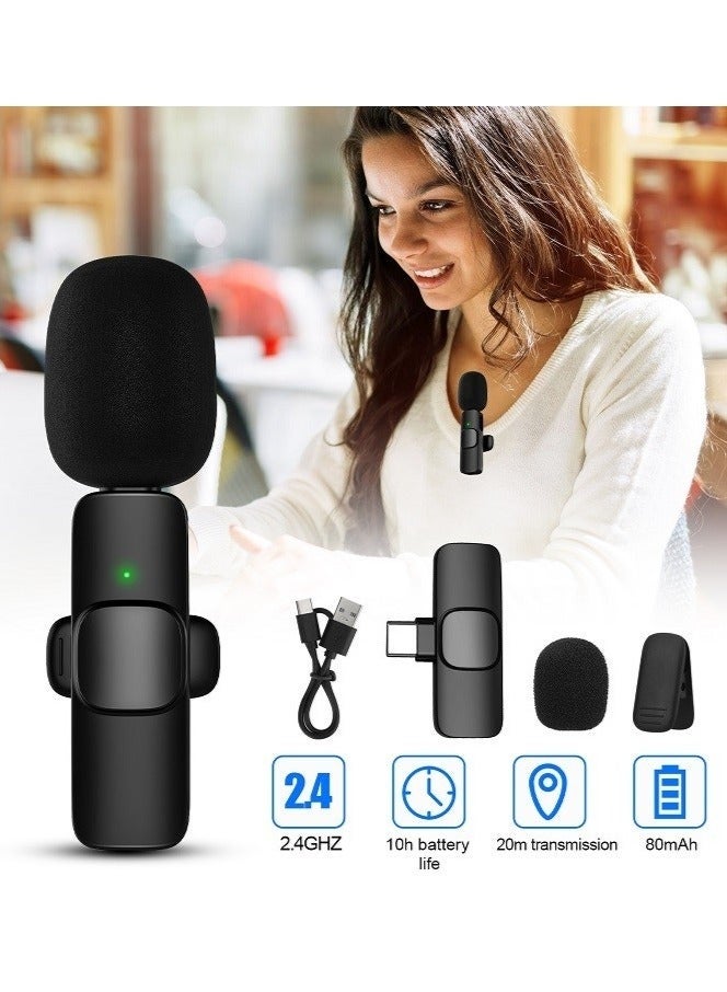 Denx Dual Noise Reduction Wireless Bluetooth Microphone – Clip-On Lavalier Mic with Type-C Receiver for Android, Ideal for Vlogging, Interviews, Video Recording & Live Streaming – Black - Image 3
