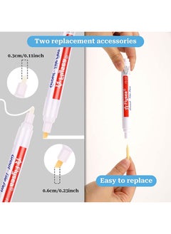 Flysea 5 Pieces Tile Pen Wall Grout Restorer Pen Repair Marker Grout Filler Pen For Restoring Tile Grout Wall Floor Bathrooms And Kitchen (White)  - Image 3