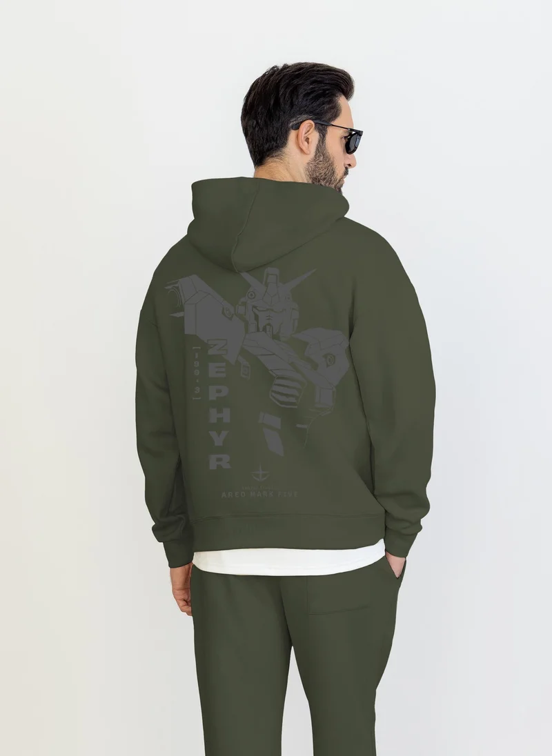 SHAPES MIDWEIGHT CONTRAST PRINT HOODIE