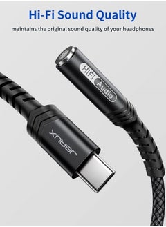 JSAUX 2-Pack USB C to 3.5mm Audio Headphone Adapter, Type C to Aux Jack Adapter Right Angle Dongle with DAC Chip Compatible with Samsung S22 S21 S20 Plus Ultra, Pixel, OnePlus, iPad Pro etc -Black  - Image 3