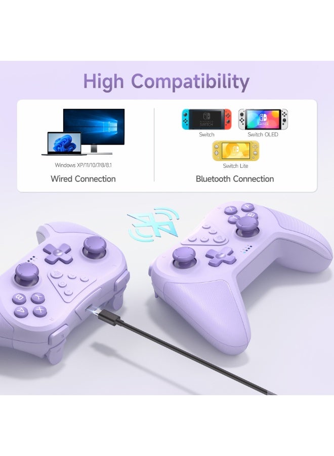 general Classic Gamepad EasySMX T37 Switch Controller Bluetooth Gaming Controller for Switch/Switch Lite/Switch OLED with 6-Axis Gyro Dual Vibration Adjustable Dual Turbo One Key Wake up Enhanced Switch Remote 400mAh Battery Light Weight Ergonomics and Anti-Slip Design - Image 4