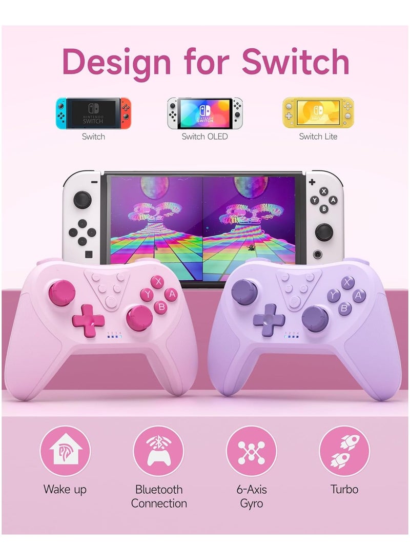 general Classic Gamepad EasySMX T37 Switch Controller Bluetooth Gaming Controller for Switch/Switch Lite/Switch OLED with 6-Axis Gyro Dual Vibration Adjustable Dual Turbo One Key Wake up Enhanced Switch Remote 400mAh Battery Light Weight Ergonomics and Anti-Slip Design - Image 2