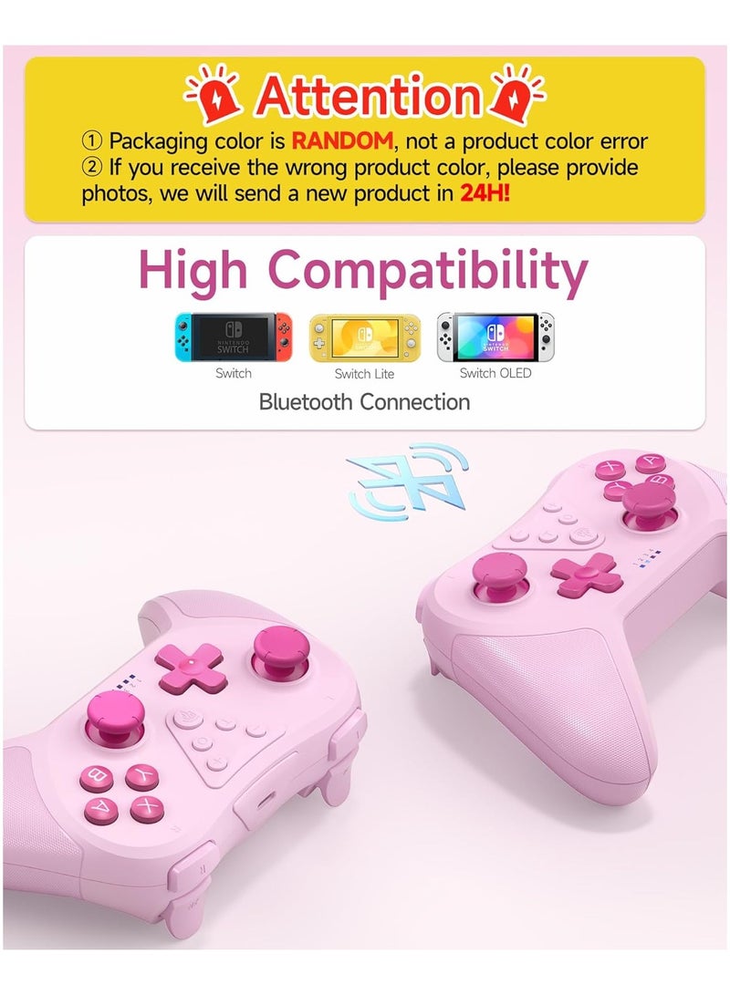 general Classic Gamepad EasySMX T37 Switch Controller Bluetooth Gaming Controller for Switch/Switch Lite/Switch OLED with 6-Axis Gyro Dual Vibration Adjustable Dual Turbo One Key Wake up Enhanced Switch Remote 400mAh Battery Light Weight Ergonomics and Anti-Slip Design - Image 3