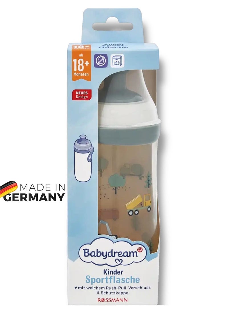 ROSSMANN - German Brand, Babydream Water Bottle with Pop-Up Closure 360ml, Blue – Kids Sippy Cup for Boys and Girls, for Nursery, Spill-Proof, Ideal for Toddlers 18+ Months, Outdoor and Indoor Use. - Image 1