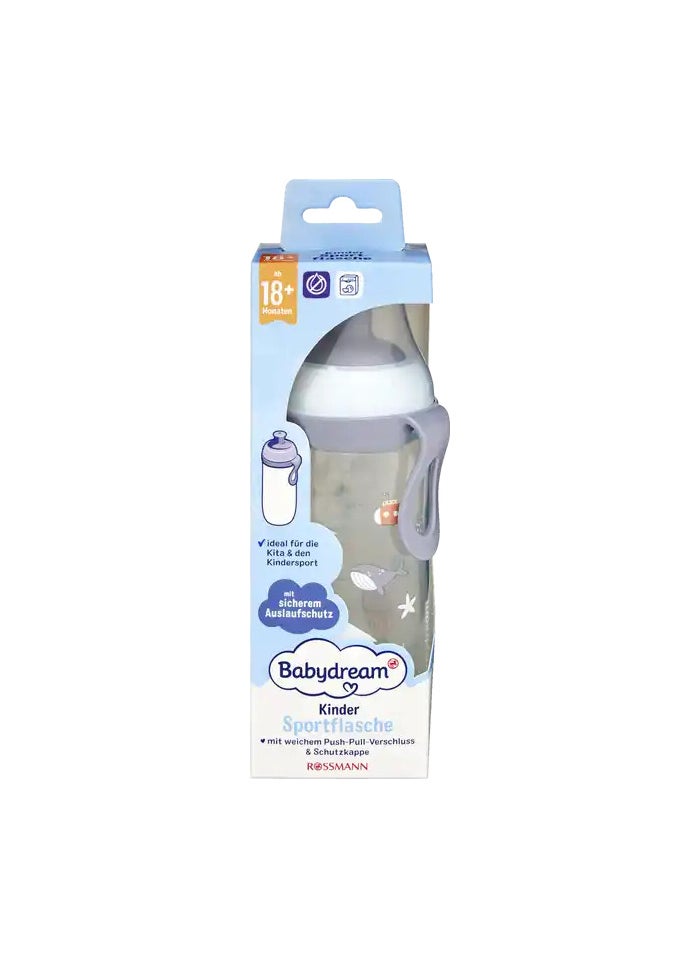 ROSSMANN - German Brand, Babydream Water Bottle with Pop-Up Closure 360ml, Blue – Kids Sippy Cup for Boys and Girls, for Nursery, Spill-Proof, Ideal for Toddlers 18+ Months, Outdoor and Indoor Use. - Image 1