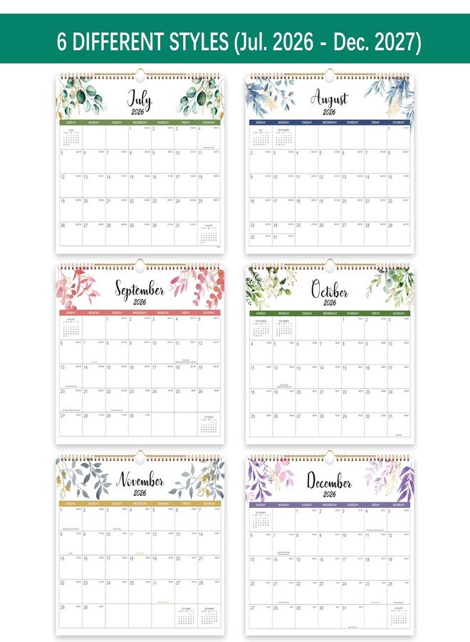 Feteulo Calendar 2026-2027 - Wall Calendar 2026-2027-, 18 Month Calendar from Jul. 2026 -Dec. 2027, 14.6" x 11.4", Twin-Wire Binding, Hanging Hook, Holidays, Julian Dates, Thick Paper - Image 5