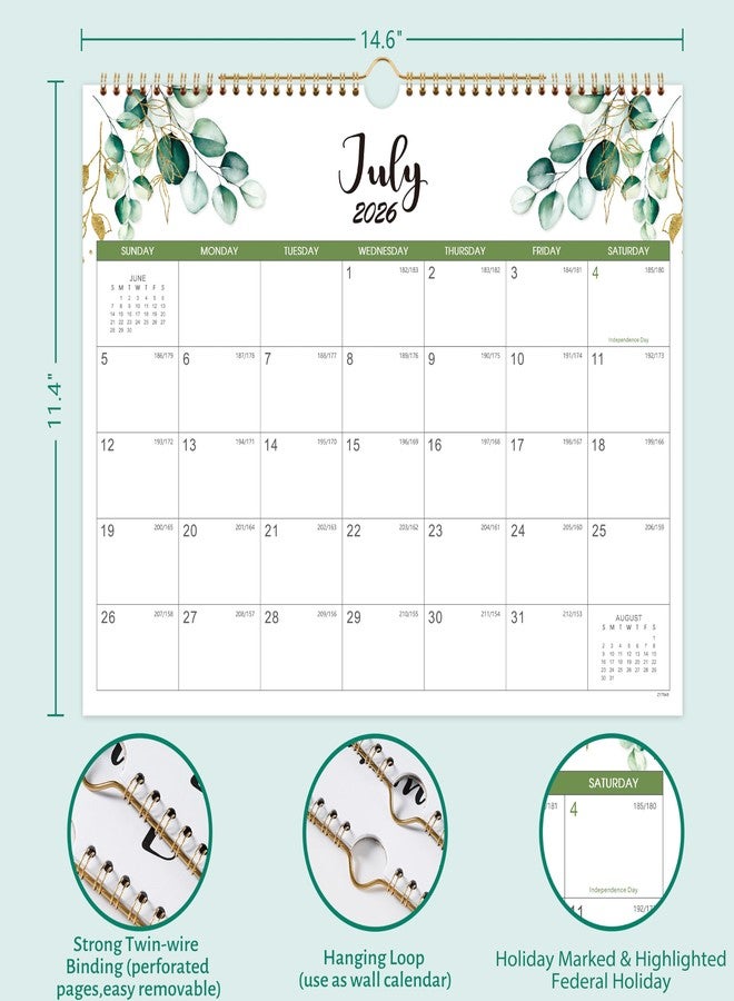 Feteulo Calendar 2026-2027 - Wall Calendar 2026-2027-, 18 Month Calendar from Jul. 2026 -Dec. 2027, 14.6" x 11.4", Twin-Wire Binding, Hanging Hook, Holidays, Julian Dates, Thick Paper - Image 3