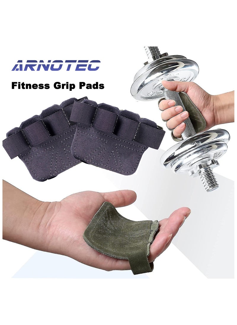 ARNOTEC - Gym gloves One size thickened cowhide unisex fitness gloves, non-slip half finger, wrist guard equipment horizontal bar exercise anti-callus gloves four finger gloves - Image 1