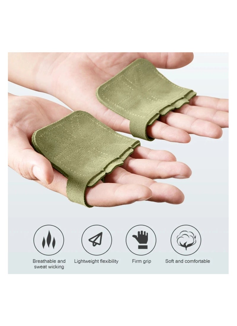 ARNOTEC - Gym gloves One size thickened cowhide unisex fitness gloves, non-slip half finger, wrist guard equipment horizontal bar exercise anti-callus gloves four finger gloves - Image 1