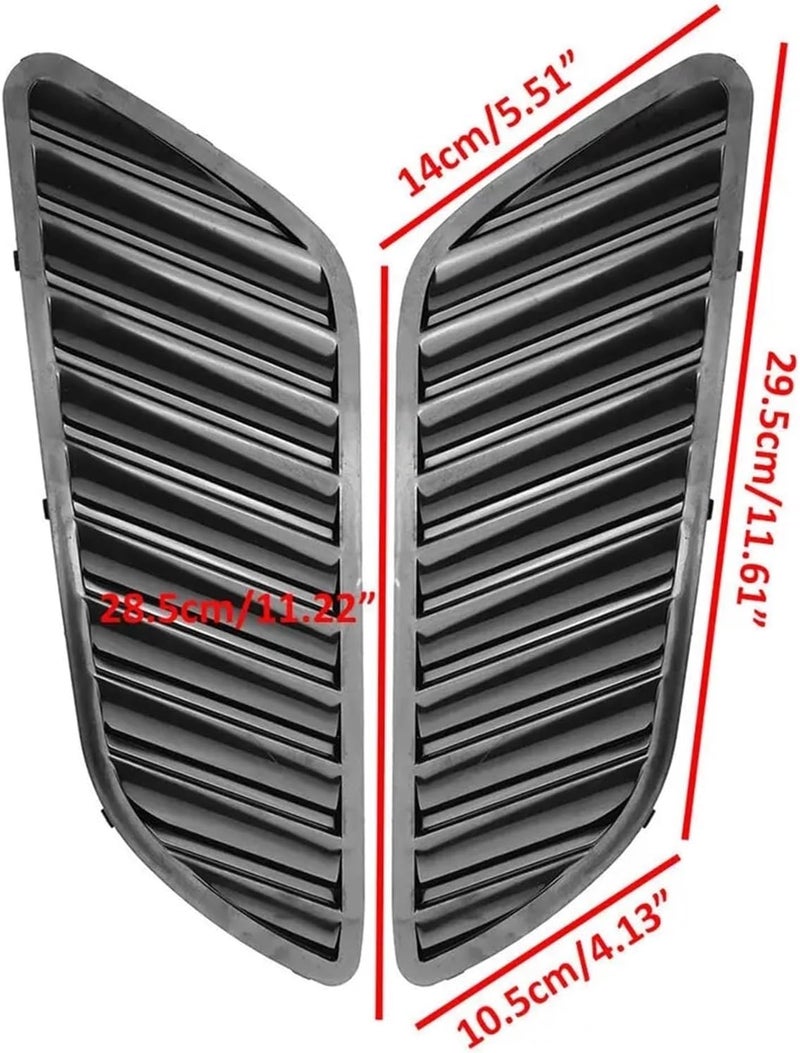 Engine Hood Vent Louvers Air Scoop Bonnet Vent Cover Compatible with E90 E91 E92 E93 F30 F80 E46 M3 Air Intake Cover Glossy Black(Black-M3 Style) - Image 5