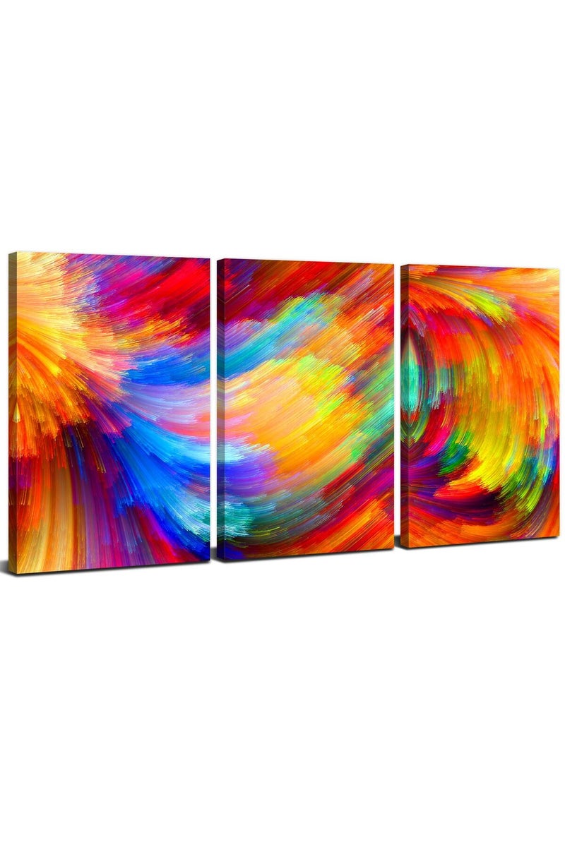 AREBOLO Colorful Abstract Wall Art Framed for Living Room Set of 3 - Image 1