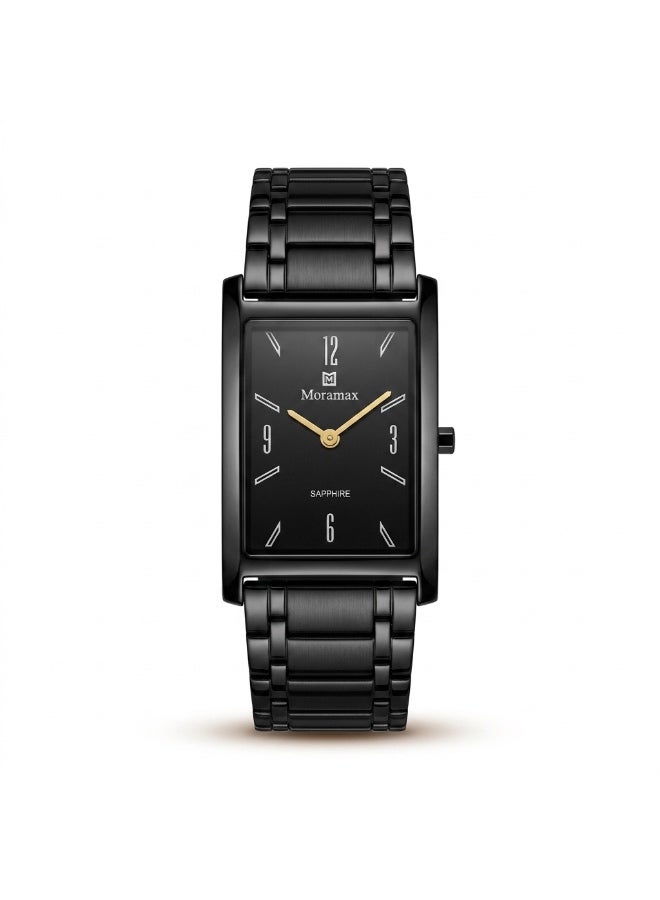 Moramax Luxury Men's Slim Watch – Scratch-Resistant Sapphire Glass, Crystal-Inlay Dial, Shield-Case Design with Adjustable Steel Bracelet - Image 1