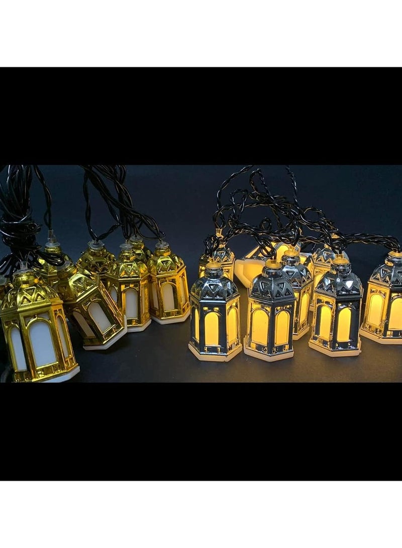 Generic Ramadan Lights - 3 Meters - White Lights - gold Lantern - Image 1