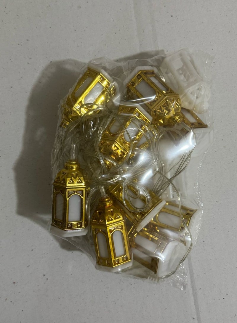 Generic Ramadan Lights - 3 Meters - White Lights - gold Lantern - Image 2