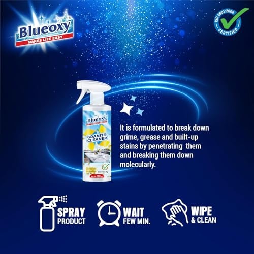 Blueoxy Granite and Stone Cleaning Spray | Granite Floor Cleaner and Shiner | Granite Countertop Cleaner | Marble Cleaner | Fresh Citrus Scent | 500 Ml - Pack 1 - Image 3