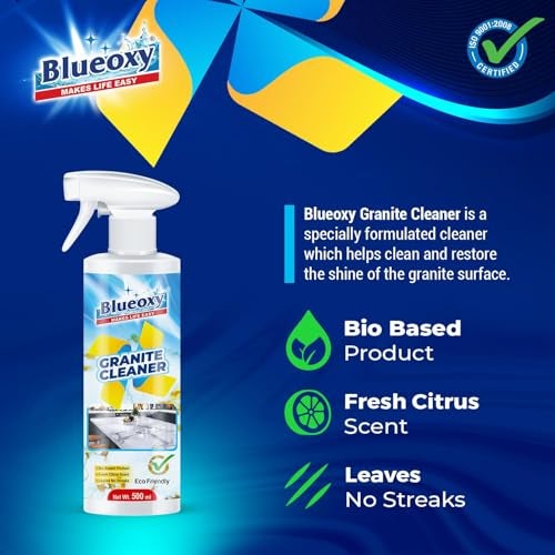 Blueoxy Granite and Stone Cleaning Spray | Granite Floor Cleaner and Shiner | Granite Countertop Cleaner | Marble Cleaner | Fresh Citrus Scent | 500 Ml - Pack 1 - Image 2