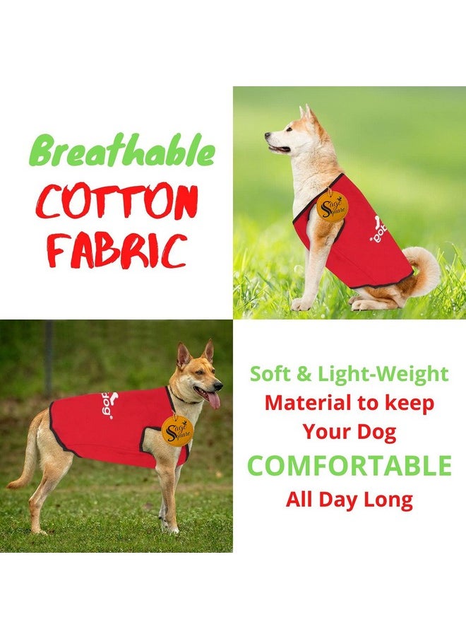 Sage Square Comfortable Cotton Dog T-Shirt, Soft & Breathable Sleeveless Vest Dog Clothes, Puppy Tank Top Fashion Apparel (Red) (Xxxlarge) (30Inches)  - Image 4