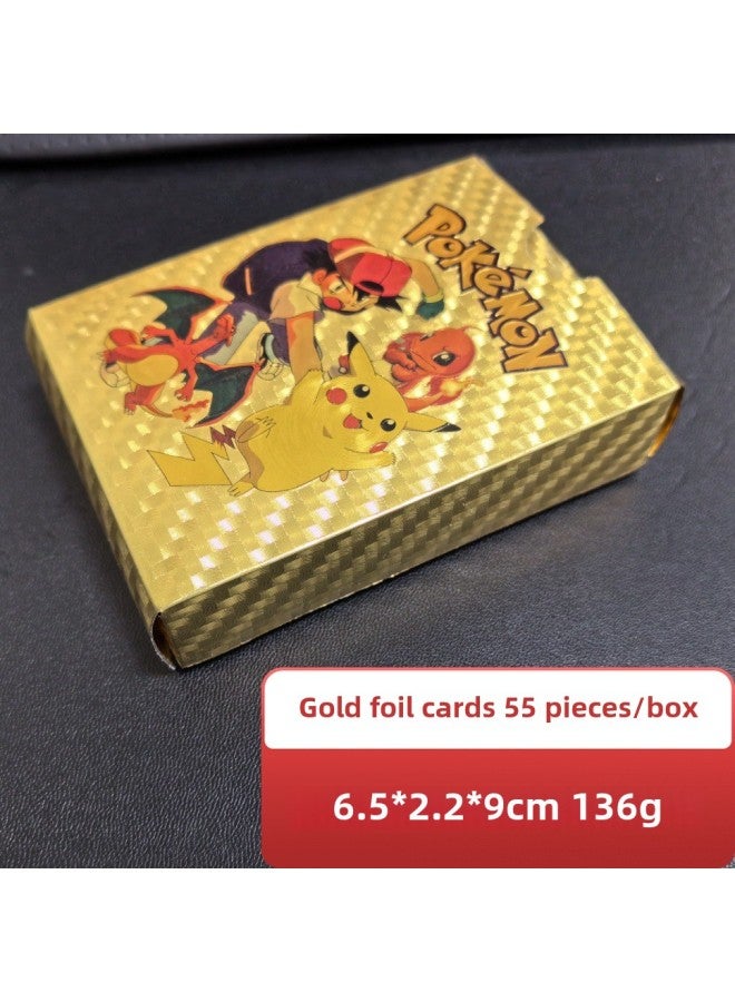 Pokémon Board Game 55 Gold Leaf Card Pokemon Children's Game Battle Card Pet Elves-Color:55 Gold (old English Version)-Specifications:Gold Foil Boxed Card  - Image 2