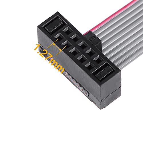 Treedix 2PCS IDC Ribbon Connector Flat Ribbon Cable Jtag Cable 1.27mm Pitch 2 Row 10 Pins Connector Female to Female Wires SWD Cable Length 200mm/7.87 in for JTAG/ISP Connecting - Image 4