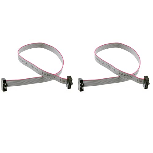 Treedix 2PCS IDC Ribbon Connector Flat Ribbon Cable Jtag Cable 1.27mm Pitch 2 Row 10 Pins Connector Female to Female Wires SWD Cable Length 200mm/7.87 in for JTAG/ISP Connecting - Image 1